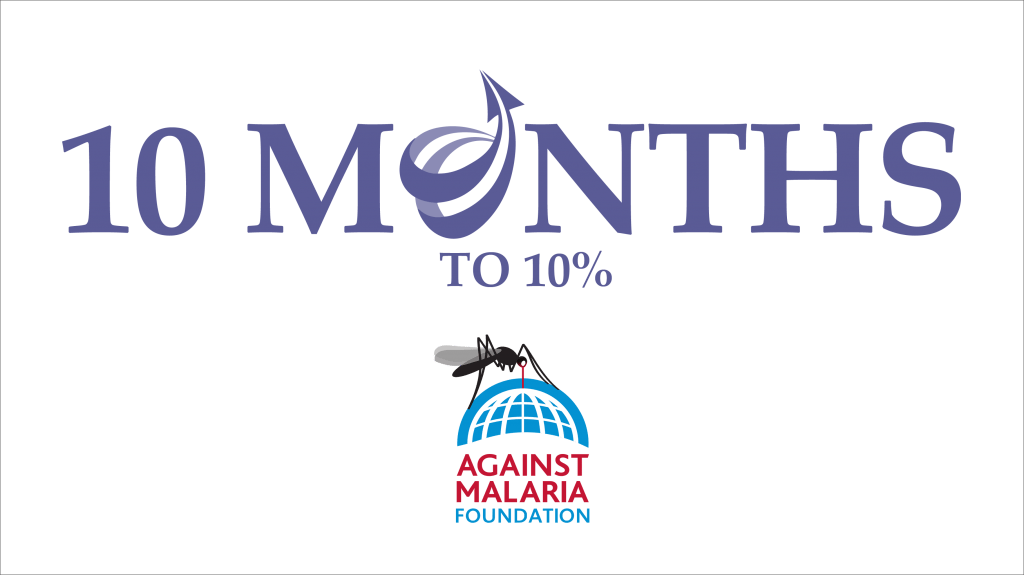 10 Months to 10% – Against Malaria Foundation
